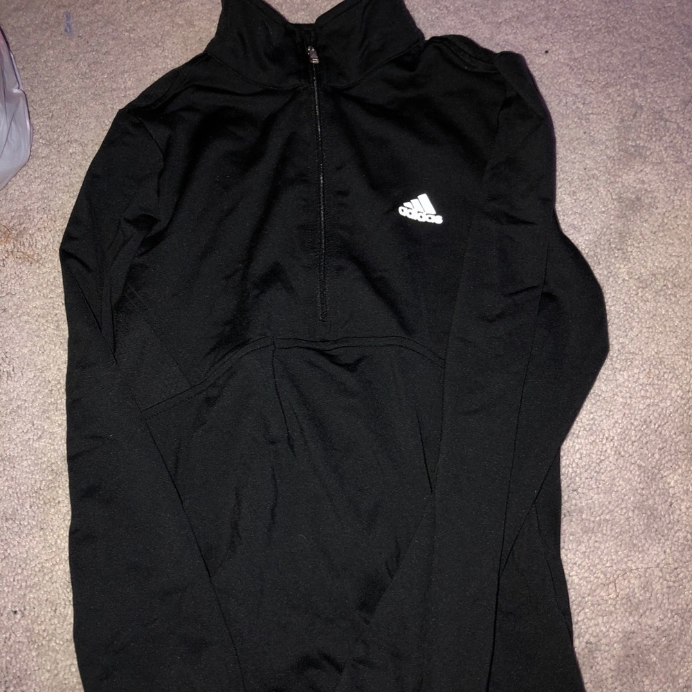 black adidas quarter zip